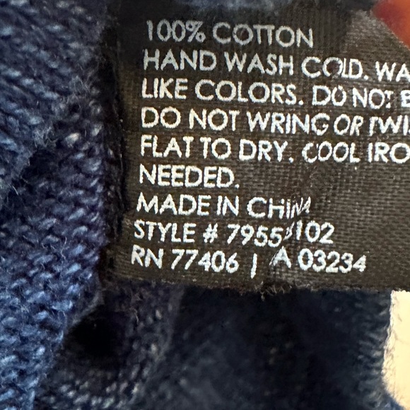 Club Monaco Blue Crewneck Cotton Pullover Sweater. Size Small - Picture 3 of 5